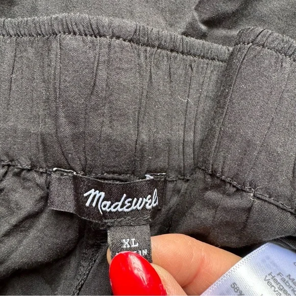 NWT Madewell Drawstring Wide-Leg Pants in black - Picture 9 of 15